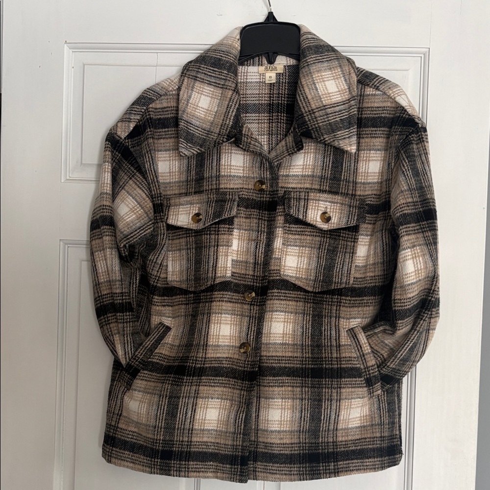 a.n.a Checkered Jacket in Black and Tan